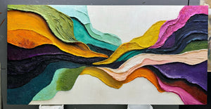 Chromatic Tides Textured Wall Art