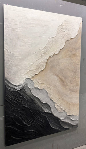 Monochrome Drift Textured Wall Art