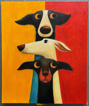 Colorblock Dog Trio Wall Art
