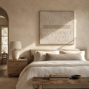 Quiet Marks Textured Wall Art styled in a contemporary entryway | Oildeco
