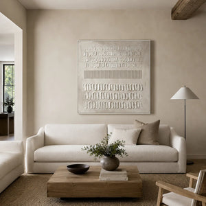Quiet Marks Textured Wall Art displayed in a collected studio setting | Oildeco