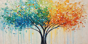 Original artwork view of Rainbow Canopy Tree Wall Art | Oildeco