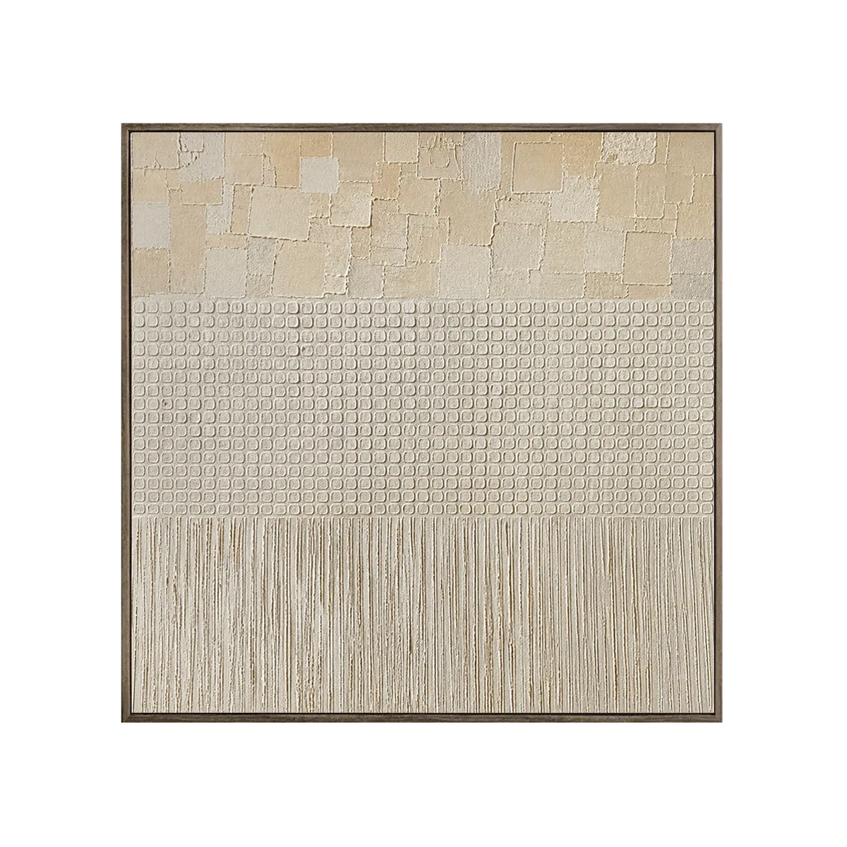 Ivory Grid Textured Wall Art