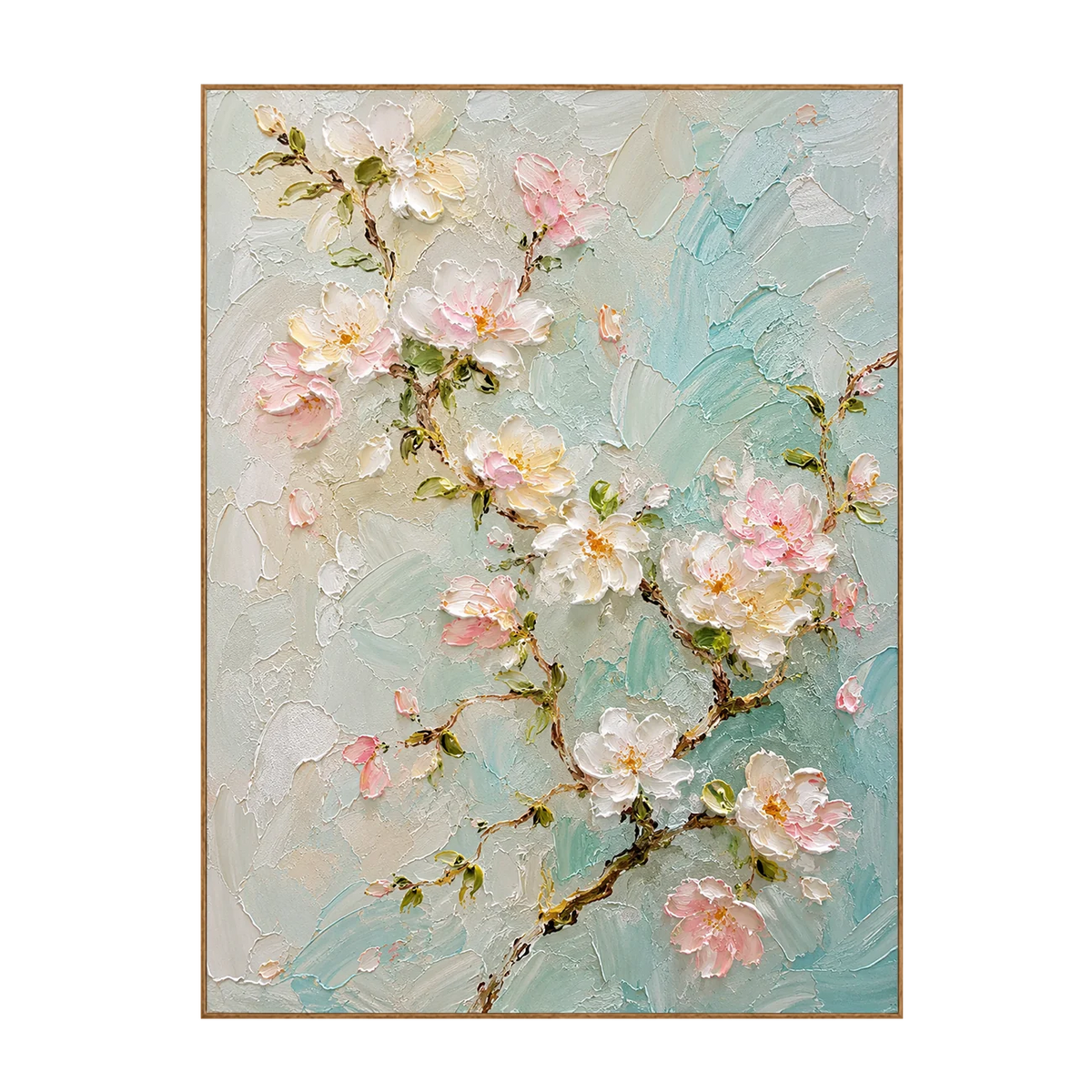 Arte de pared floral Aqua Blossom
