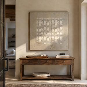 White Rhythm Textured Wall Art styled in a contemporary entryway | Oildeco