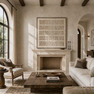 Folded Lines Textured Wall Art styled in a contemporary entryway | Oildeco