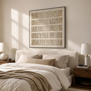 Folded Lines Textured Wall Art styled with minimal interior decor | Oildeco