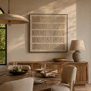 Folded Lines Textured Wall Art displayed in a collected studio setting | Oildeco