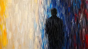 Shadow Figure Abstract Wall Art lifestyle view 2 | Oildeco