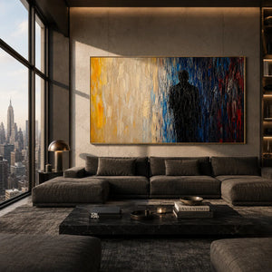 Shadow Figure Abstract Wall Art lifestyle view 5 | Oildeco