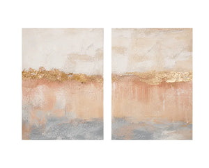 Blush Horizon Diptych Wall Art | Oildeco
