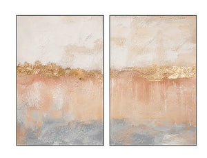Blush Horizon Diptych Wall Art room scene 1 | Oildeco