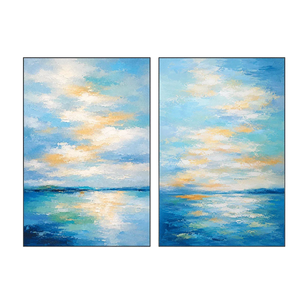 Azure Tide Diptych Wall Art | Oildeco