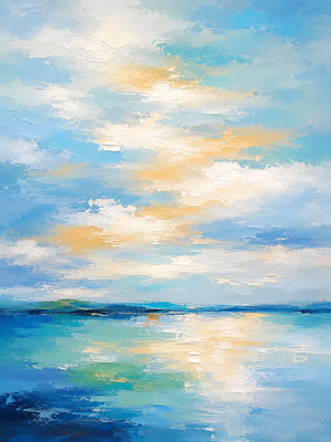 Azure Tide Diptych Wall Art room scene 1 | Oildeco