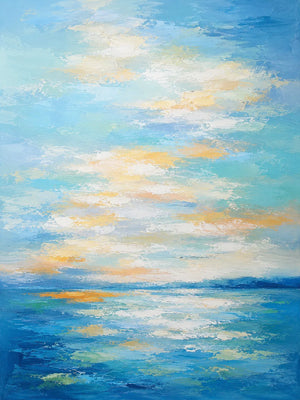 Azure Tide Diptych Wall Art room scene 2 | Oildeco
