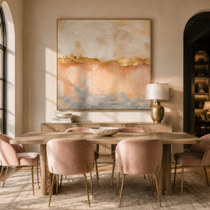 Blush Veil Textured Wall Art room scene 5 | Oildeco