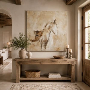 Ochre Horse Study Wall Art room scene 4 | Oildeco