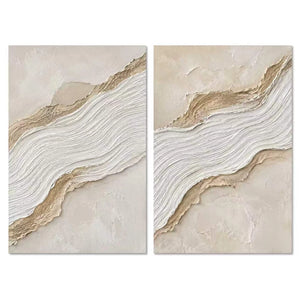 Gilded Wave Diptych Wall Art | Oildeco