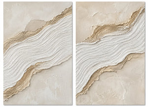 Gilded Wave Diptych Wall Art | Oildeco