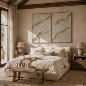 Gilded Wave Diptych Wall Art room scene 3 | Oildeco