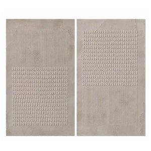 Linen Grid Diptych Wall Art | Oildeco