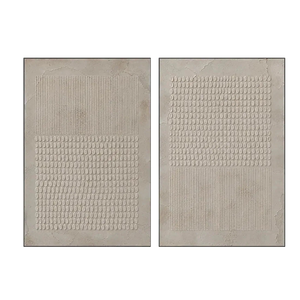 Linen Grid Diptych Wall Art | Oildeco
