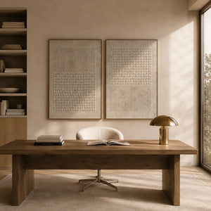 Linen Grid Diptych Wall Art room scene 5 | Oildeco