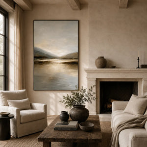 Dawn Estuary Landscape Wall Art room scene 2 | Oildeco