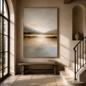 Dawn Estuary Landscape Wall Art room scene 4 | Oildeco