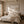 Misty Horizon Abstract Wall Art styled in a contemporary entryway | Oildeco