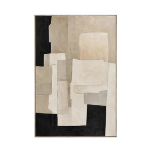 Ecru Blocks Abstract Wall Art | Oildeco