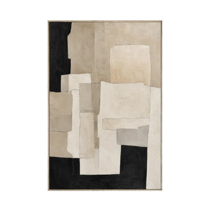 Ecru Blocks Abstract Wall Art | Oildeco