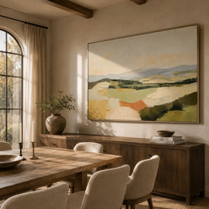 Patchwork Hills Landscape Wall Art room scene 3 | Oildeco