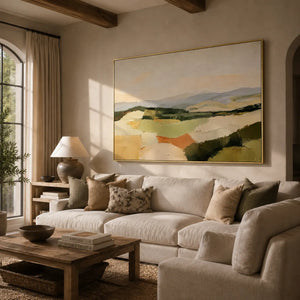 Patchwork Hills Landscape Wall Art room scene 4 | Oildeco