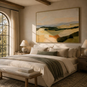 Patchwork Hills Landscape Wall Art room scene 5 | Oildeco