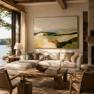 Patchwork Hills Landscape Wall Art room scene 6 | Oildeco