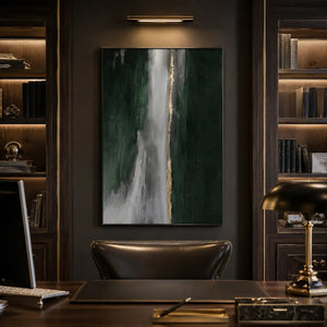 Verdant Cascade Abstract Wall Art room scene 2 | Oildeco