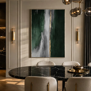 Verdant Cascade Abstract Wall Art room scene 3 | Oildeco
