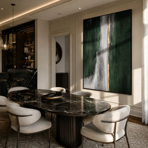 Verdant Cascade Abstract Wall Art room scene 6 | Oildeco