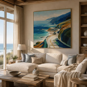 Coastal Road Landscape Wall Art room scene 2 | Oildeco