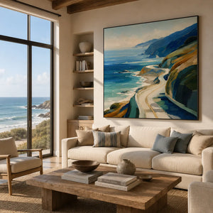 Coastal Road Landscape Wall Art room scene 3 | Oildeco