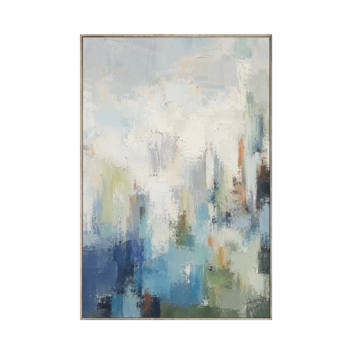 Blauer Nebelfall Abstrakt Wandkunst