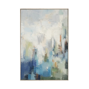 Blue Mistfall Abstract Wall Art | Oildeco