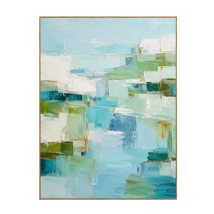 Aqua Passage Abstract Wall Art | OILDECO