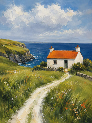 Hill Cottage Landscape Wall Art room scene 1 | Oildeco