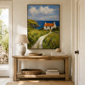 Hill Cottage Landscape Wall Art room scene 2 | Oildeco