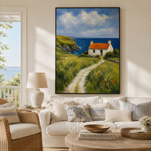 Hill Cottage Landscape Wall Art room scene 5 | Oildeco