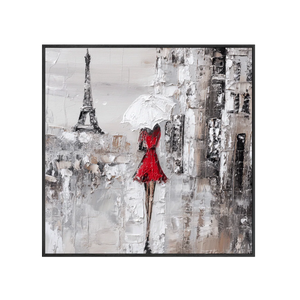 Red Dress Paris Wall Art | Oildeco