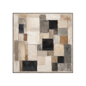 Neutral Mosaic Abstract Wall Art | Oildeco