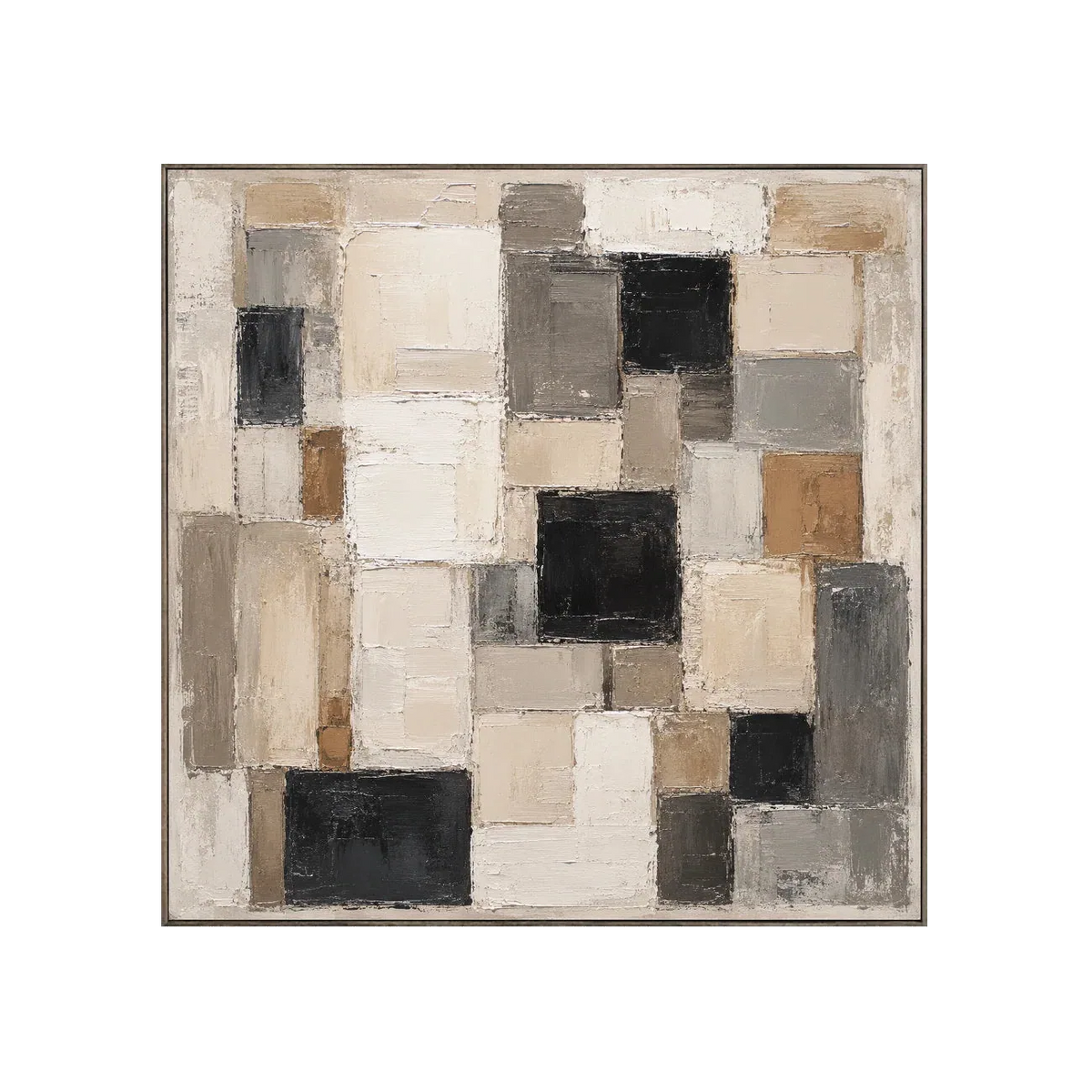 Neutral Mosaic Abstract Wall Art